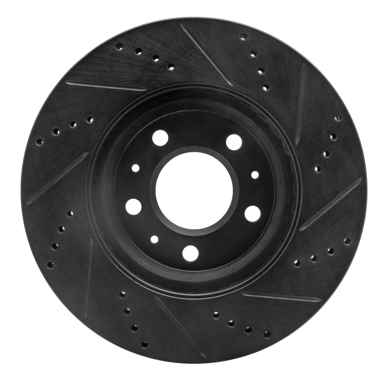 Cadillac STS Brake Rotor (1) - Front Left - R1 Concepts - Drilled & Slotted - Black - `03-`08